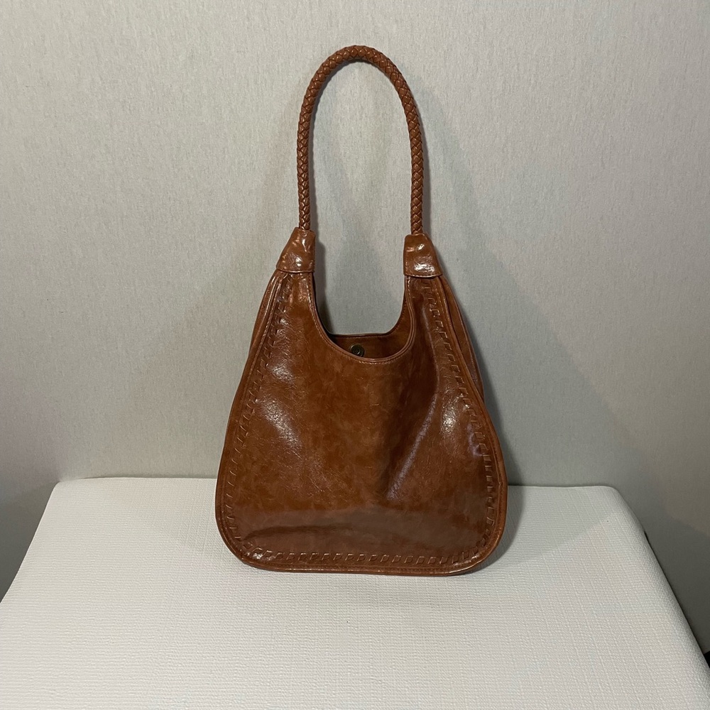 Brown Leather Hobo Shoulder Bag - Picture 8 of 12